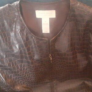 Leather waist length lightweight jacket
